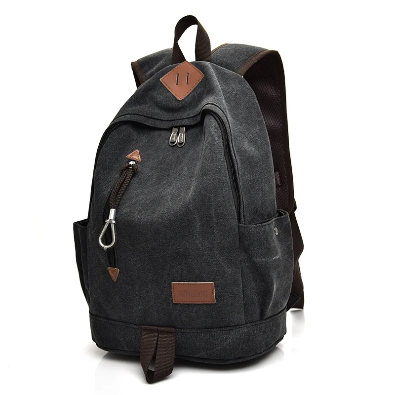 DIDA BEAR New Unisex Men Canvas Backpacks Large School Bags For Teenagers Boys Girls Travel Laptop Backbag Mochila Rucksack Grey 18