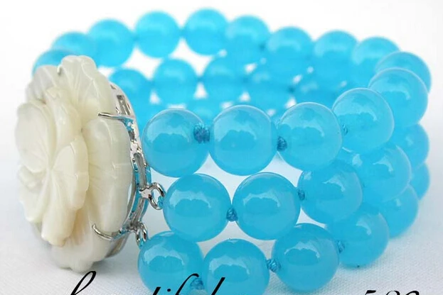 z911 3row 10mm blue round jade bracelet shell flower clasp 18K GP style Fine jewe Noble Natural jade FREE SHIPPING
z911 3row 10mm blue round jade bracelet shell flower clasp 18K GP style Fine jewe Noble Natural jade FREE SHIPPING