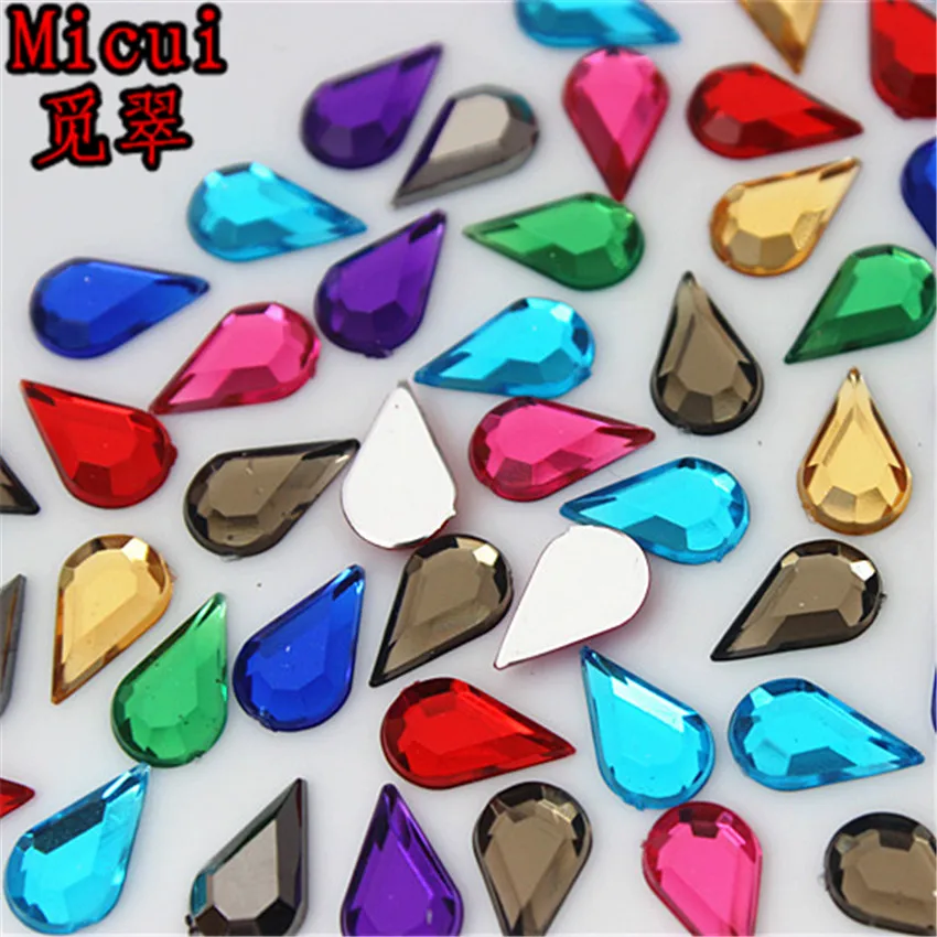 Micui 100pcs 6*10mm Mix Color Drop Rhinestones Flat Back Acrylic Gems Crystal Stones Non Sewing Beads for DIY Clothes MC311
Micui 100pcs 6*10mm Mix Color Drop Rhinestones Flat Back Acrylic Gems Crystal Stones Non Sewing Beads for DIY Clothes MC311
