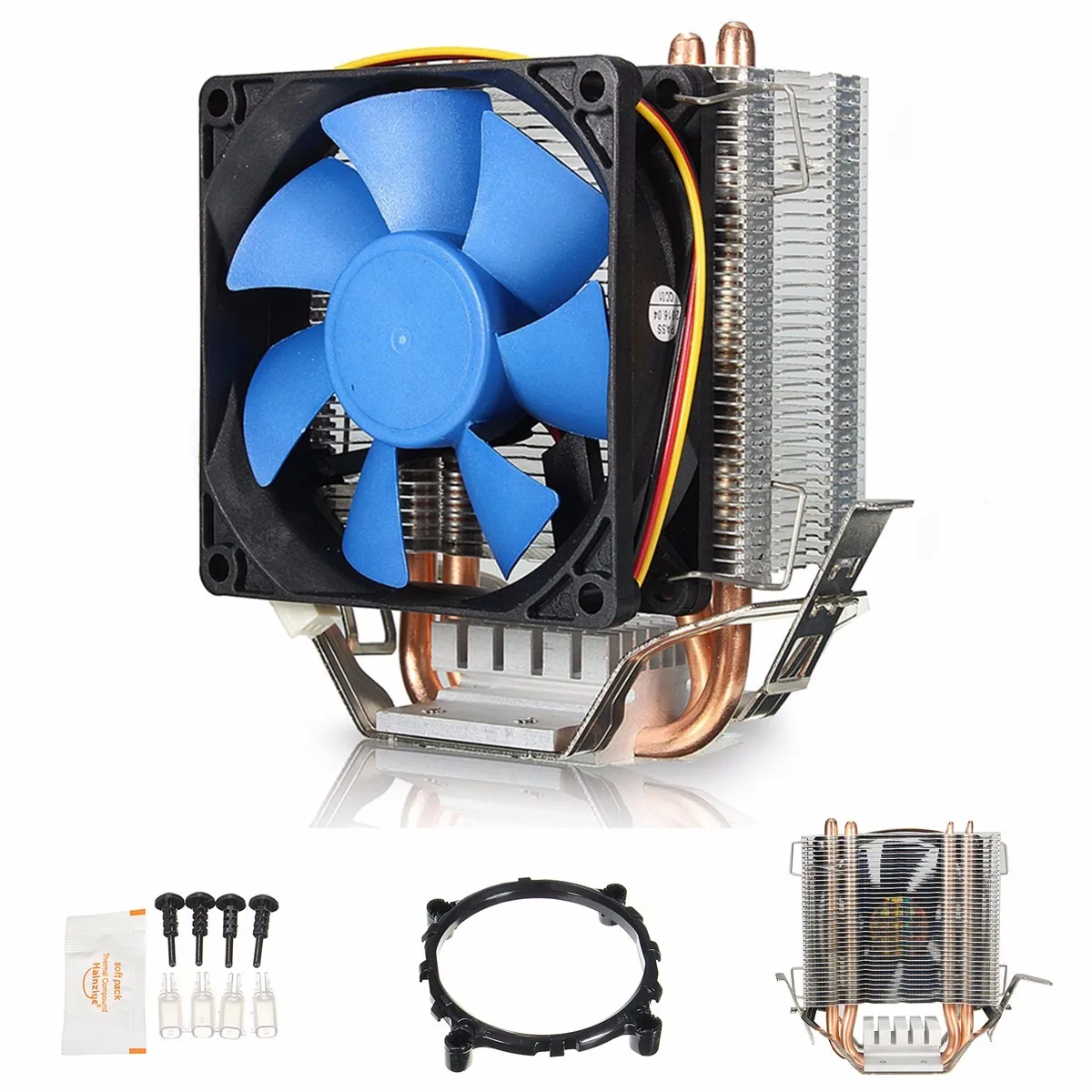 12V Quiet Fan CPU Heatsink Cooling Fan CPU Cooler 2 Heat pipes Radiator 80mm Cooling CPU Aluminum Fan For Intel AMD
12V Quiet Fan CPU Heatsink Cooling Fan CPU Cooler 2 Heat pipes Radiator 80mm Cooling CPU Aluminum Fan For Intel AMD