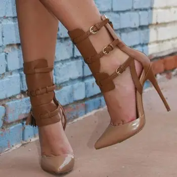 Fashion Cut Out Ladies Tassel Pumps Roma Style Ankle Buckles Ladies Pointy Toe Pumps Zipper Back Female Sexy Party Shoes Size 42
Fashion Cut Out Ladies Tassel Pumps Roma Style Ankle Buckles Ladies Pointy Toe Pumps Zipper Back Female Sexy Party Shoes Size 42