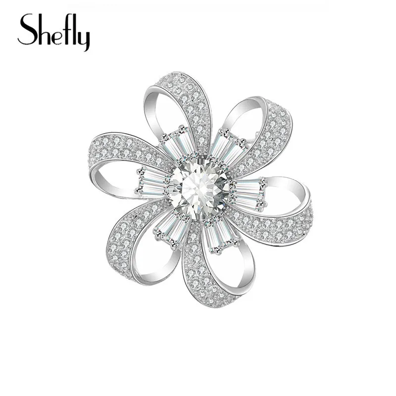 Factory Direct Sale Cubic Zirconia Flower Brooches Silver Color Clear Crystal Medium Size Brooch Pins Jewelry For Wedding Gifts
Factory Direct Sale Cubic Zirconia Flower Brooches Silver Color Clear Crystal Medium Size Brooch Pins Jewelry For Wedding Gifts
