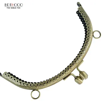 BDTHOOO 16.5cm Metal Coin Purse Frames Kiss Clasp Lock for Clutch Handbag Handle DIY Made Clasp Antique Bronze Bag Accessories