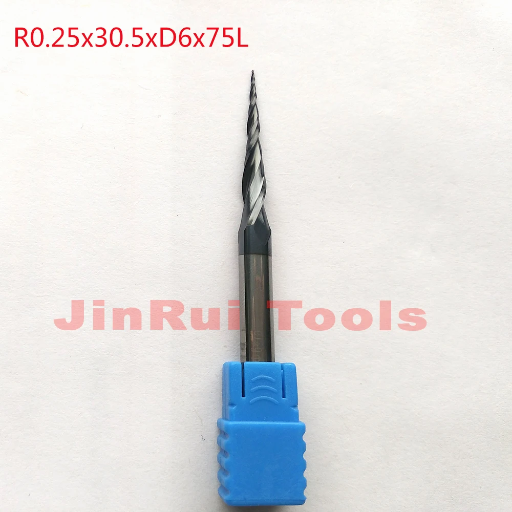 1pc R0.25*D6*30.5*75L*2F HRC55 Tungsten solid carbide Coated Tapered Ball Nose End Mills CNC milling cutters knife
1pc R0.25*D6*30.5*75L*2F HRC55 Tungsten solid carbide Coated Tapered Ball Nose End Mills CNC milling cutters knife