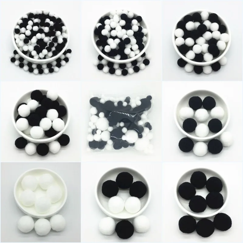 Black White Pompom Fur Balls DIY Soft Pom Poms Crafts Pompones Wedding Decoration Glue on Cloth Accessories 8mm To 30mm 20g
Black White Pompom Fur Balls DIY Soft Pom Poms Crafts Pompones Wedding Decoration Glue on Cloth Accessories 8mm To 30mm 20g