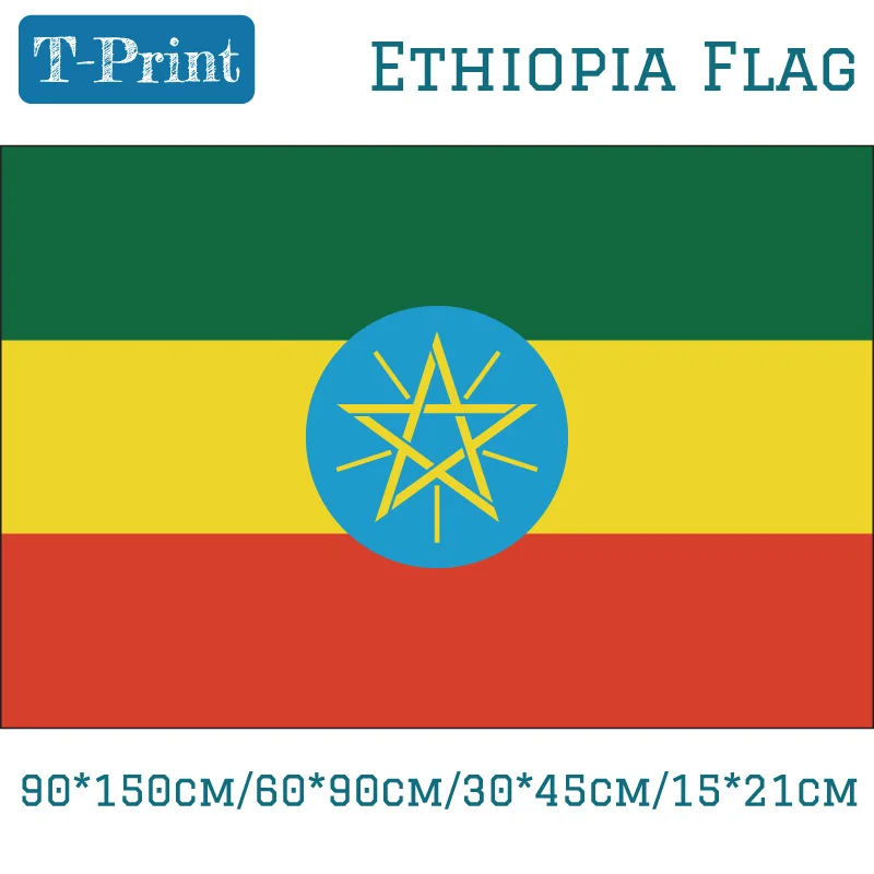 

The Federal Democratic Republic of Ethiopia National Flag 90*150cm/60*90cm/40*60cm 3x5ft Banners Polyester 15*21cm hand flag