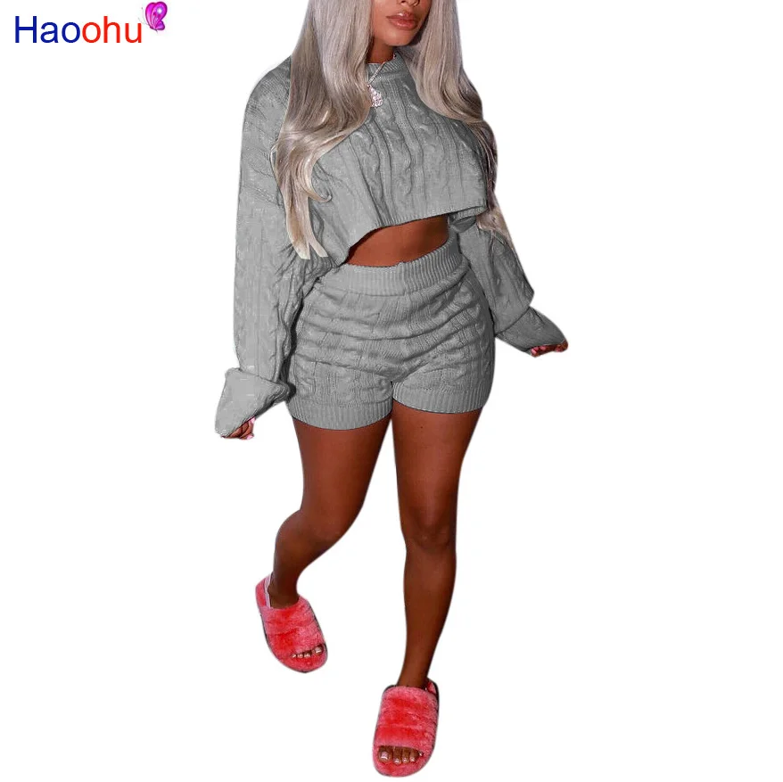 HAOOHU Women 2 Piece Set Winter Outfits Matching Sets Jumper Sweater Top+Biker Shorts Casual Tracksuit Two Piece Knitted Suits
HAOOHU Women 2 Piece Set Winter Outfits Matching Sets Jumper Sweater Top+Biker Shorts Casual Tracksuit Two Piece Knitted Suits