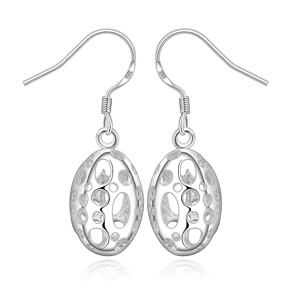 Trendy Lovely Hollow Ball Earrings Fashion Jewelry Silver Plated Wholesale Drop Earrings For Women Gift