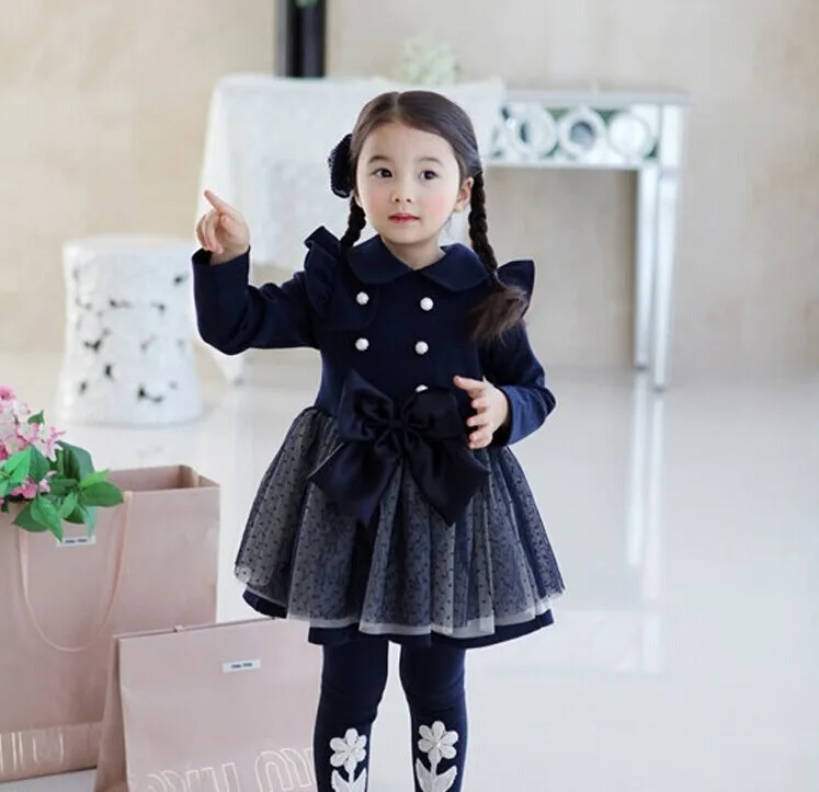 Spical Price Autumn Girls Sweet Dress Children Clothing Korean Cotton Lace Princess Good Quality Kids Child Winter | Детская одежда и