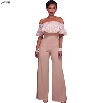 Slash Neck Ruffles Jumpsuits for Women 2017 Elegant Ladies Wide Leg Pants Off the Shoulder Short Sleeve Overalls Rompers Female
Slash Neck Ruffles Jumpsuits for Women 2017 Elegant Ladies Wide Leg Pants Off the Shoulder Short Sleeve Overalls Rompers Female