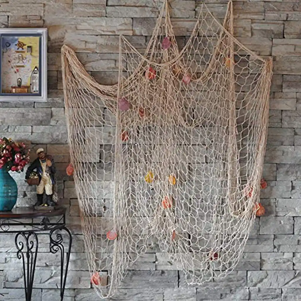 Nautical Decorative Fishing Net Sea Theme Fish Net Decor For Wall