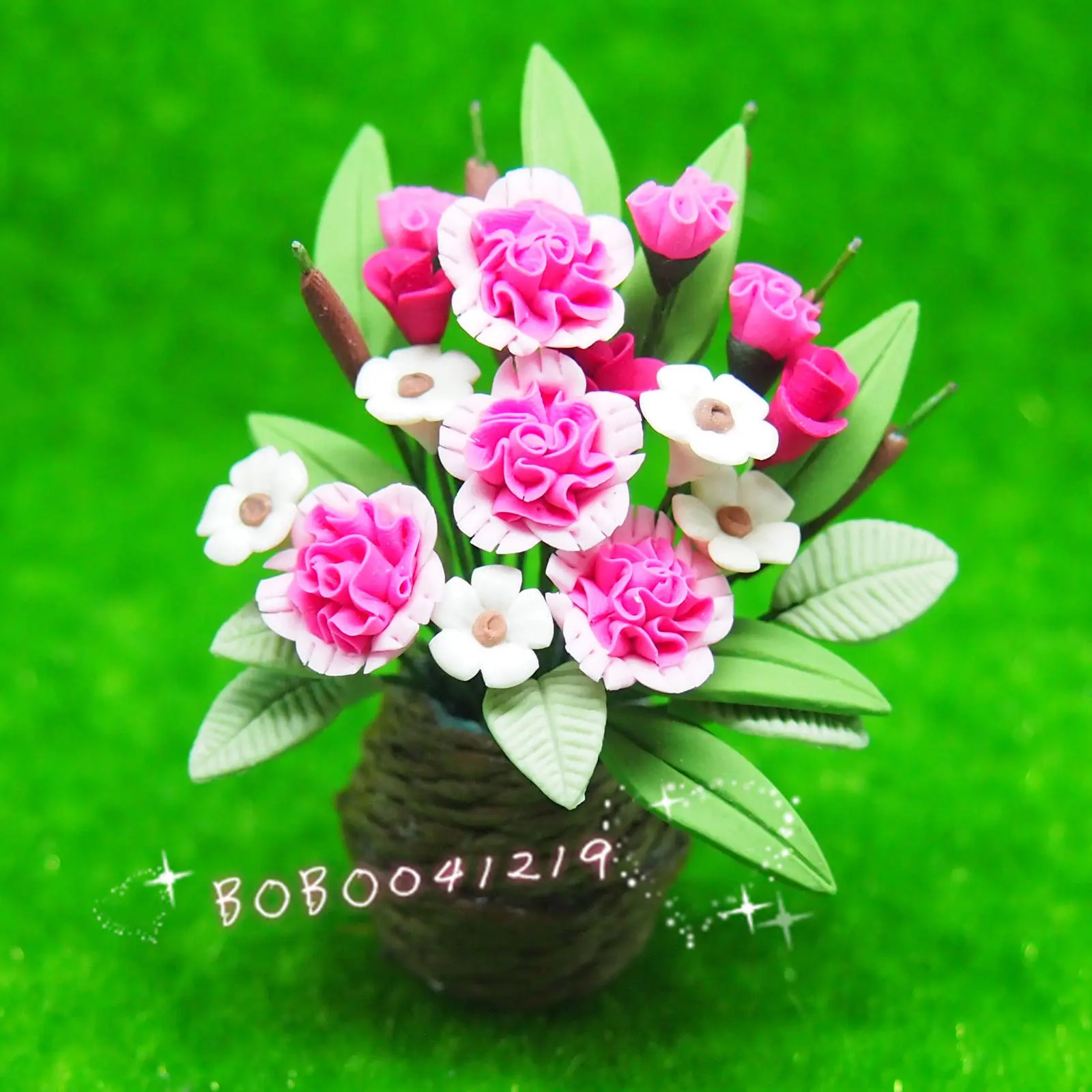 Dollhouse Miniature 1:12 Toy Flowers And Fruit Hanging Basket Height 3.5cm H-115