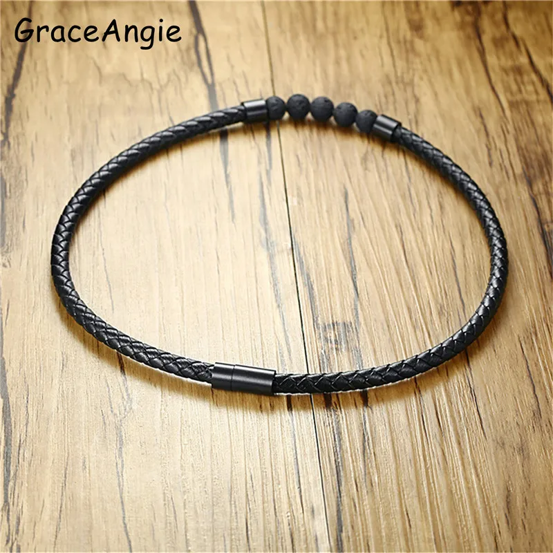Male Punk VikingsTorques Black Genuine Leather Choker Necklace For Men Lava Stone Magnetic Closure Energy Power Male Jewelry New
Male Punk VikingsTorques Black Genuine Leather Choker Necklace For Men Lava Stone Magnetic Closure Energy Power Male Jewelry New