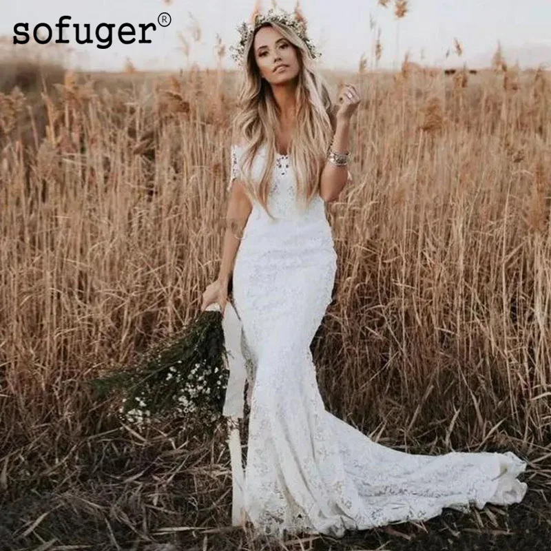 Elegant White Boat Neck Mermaid Lace Backless Off Shoulder 2019 Muslim Arabic Wedding Dress Brides Boho Sofuge Vestido De Noiva
Elegant White Boat Neck Mermaid Lace Backless Off Shoulder 2019 Muslim Arabic Wedding Dress Brides Boho Sofuge Vestido De Noiva