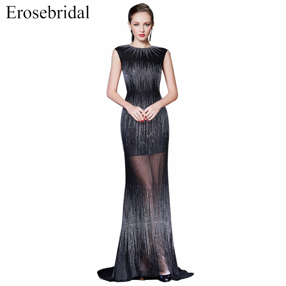 Black Evening Dress 2019 Mermaid Prom Party Gowns Erosebridal Sparkly Formal Women Wear O Neck Illusion Vestido De Festa BF-96
Black Evening Dress 2019 Mermaid Prom Party Gowns Erosebridal Sparkly Formal Women Wear O Neck Illusion Vestido De Festa BF-96