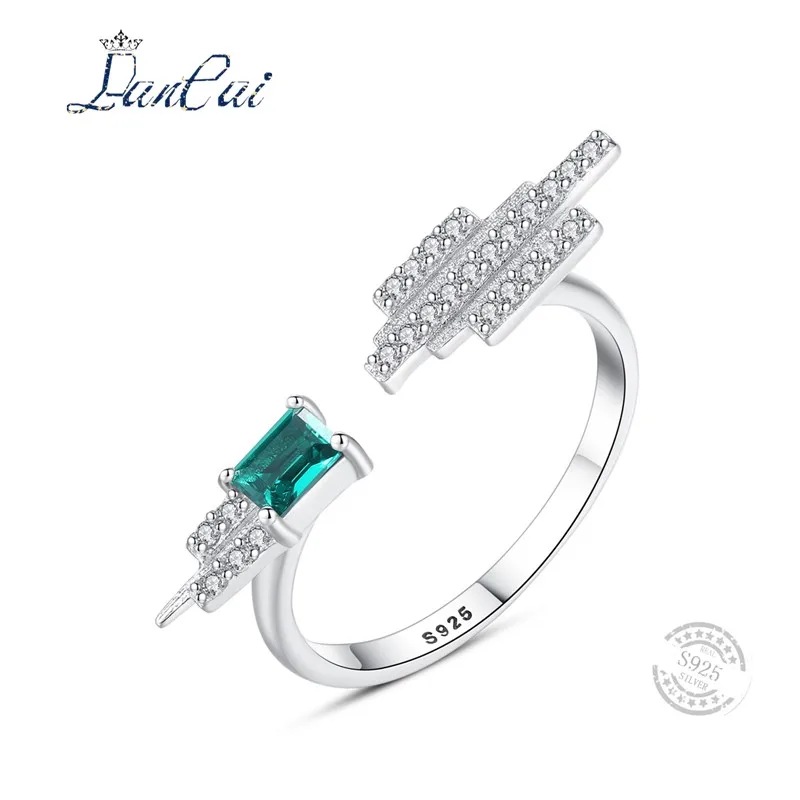 LANCAI Fashion 925 Sterling Silver Ring Genuine Palace Cutting Created Emerald for Women Fine Jewelry Lovers Hot Selling | Украшения и