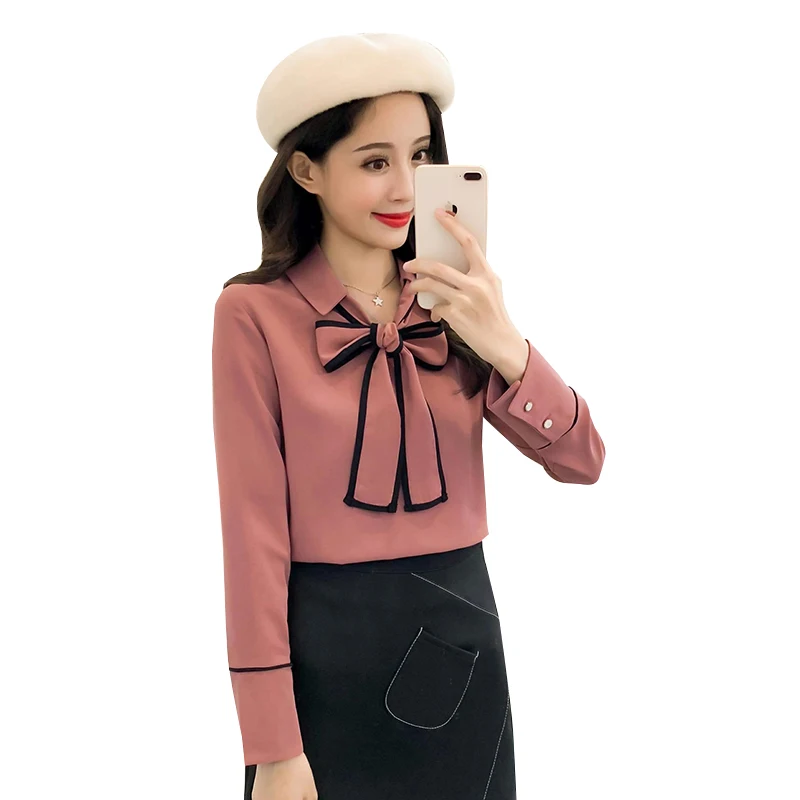 2019 New Vintage Women Shirts Bow Full Sleeve Solid Loose Chiffon Collarbone Blouse Shirtige With Velvet 6502
2019 New Vintage Women Shirts Bow Full Sleeve Solid Loose Chiffon Collarbone Blouse Shirtige With Velvet 6502