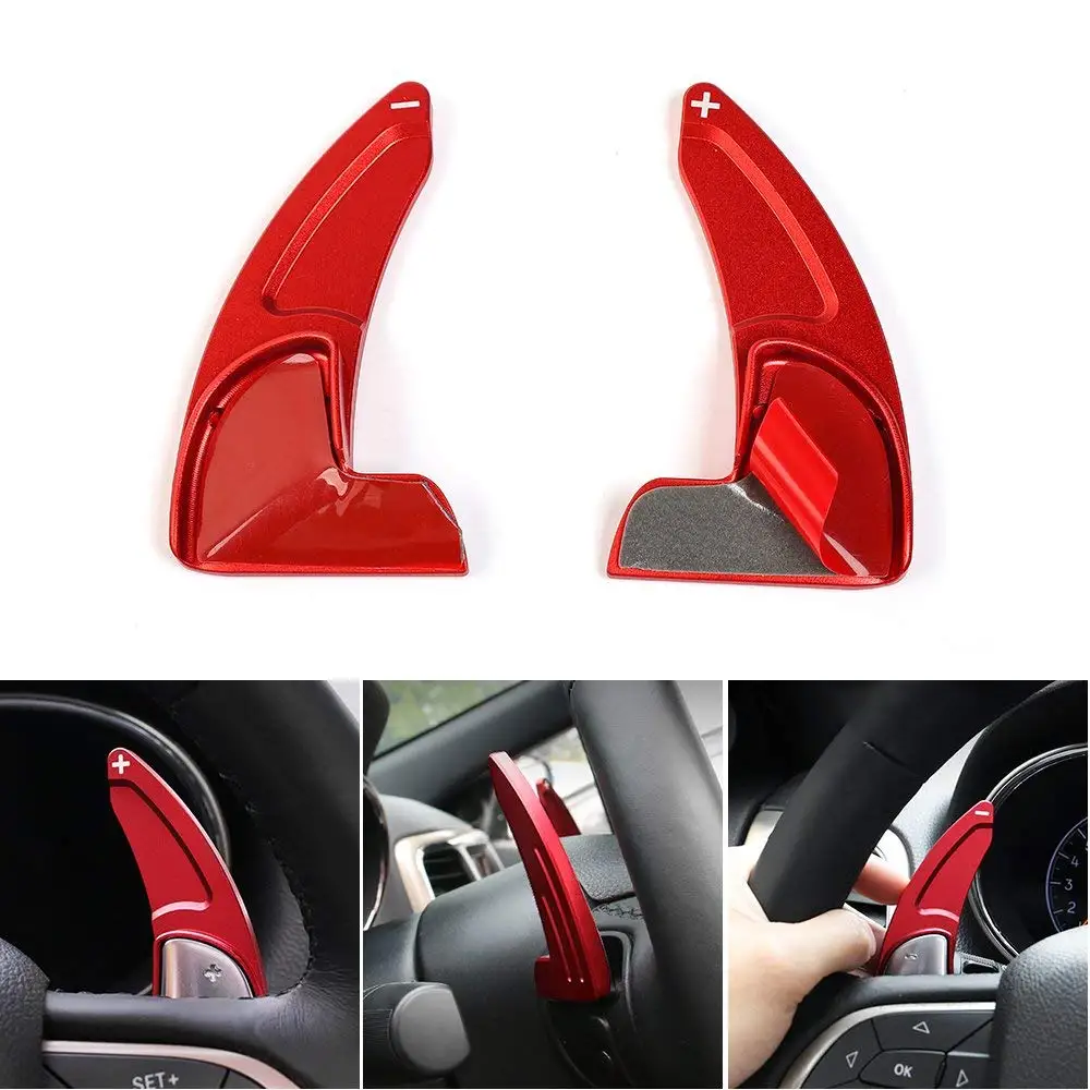 For Jeep Cherokee Grand Cherokee 2014-2019 ABS Red Steering Wheel Cover Trim