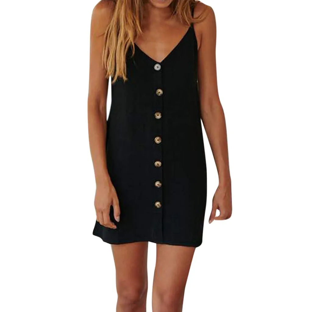 SAGACE 2019 Women Dress Casual Button Casual V-neck Sling Sleeveless Mini Sexy Dress Beach dress Summer fashion Plus Size hot
SAGACE 2019 Women Dress Casual Button Casual V-neck Sling Sleeveless Mini Sexy Dress Beach dress Summer fashion Plus Size hot