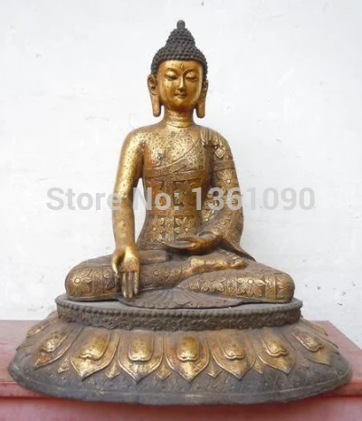 xd 00578 18" China fine bronze gila carved Buddhism Sakyamuni buddha Sculpture Statue
xd 00578 18" China fine bronze gila carved Buddhism Sakyamuni buddha Sculpture Statue