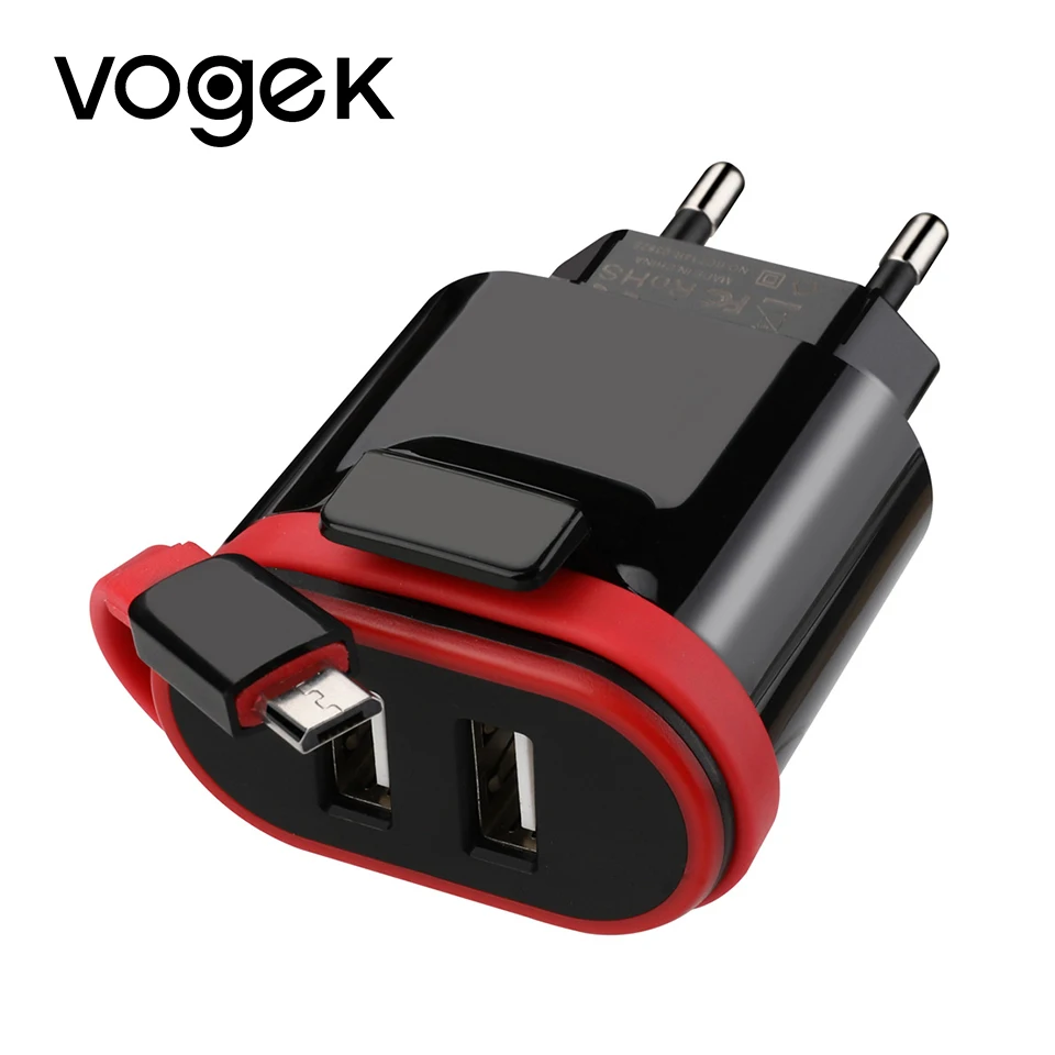 VOGEK Dual USB Charger with Cable USB Wall Charger Fast Charge Travel Phone Charger EU US Plug Adapter For iPhone Samsung Xiaomi
VOGEK Dual USB Charger with Cable USB Wall Charger Fast Charge Travel Phone Charger EU US Plug Adapter For iPhone Samsung Xiaomi