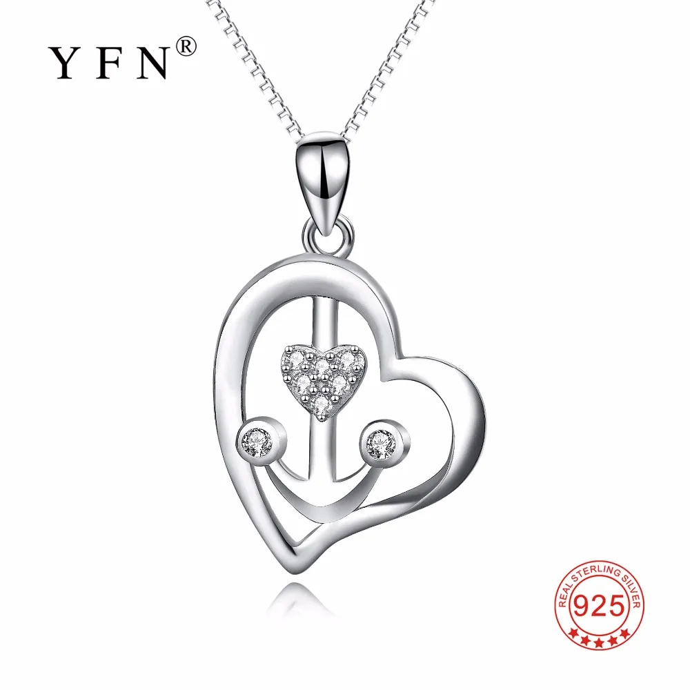 YFN Genuine 925 Sterling Silver Necklace Love Heart Anchor Crystal CZ Pendants Necklaces Romantic Jewelry Gift For Women 
YFN Genuine 925 Sterling Silver Necklace Love Heart Anchor Crystal CZ Pendants Necklaces Romantic Jewelry Gift For Women
