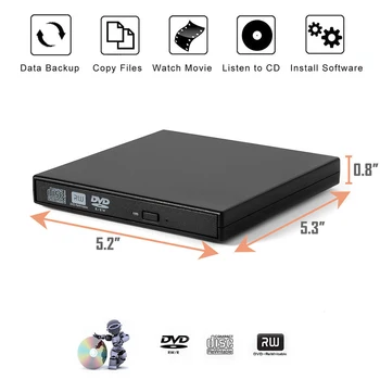 External DVD Drive Optical USB 2.0 CD ROM Player CD-RW Burner Writer Reader Recorder For Windows Laptop PC
External DVD Drive Optical USB 2.0 CD ROM Player CD-RW Burner Writer Reader Recorder For Windows Laptop PC