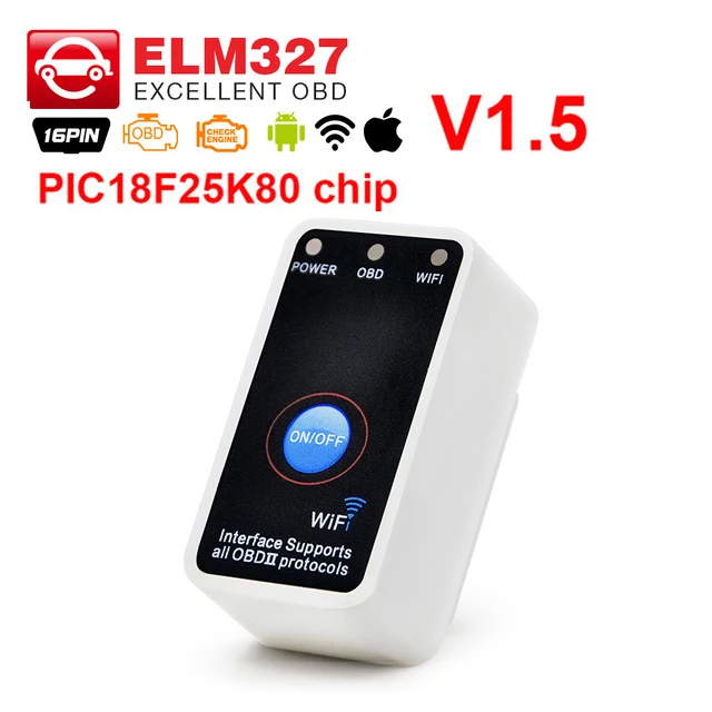 ELM327 WIFI with PIC18F25K80 chip V1.5 mini ELM 327 Auto code reader for Android & IOS System OBD 2 diagnostic tool
ELM327 WIFI with PIC18F25K80 chip V1.5 mini ELM 327 Auto code reader for Android & IOS System OBD 2 diagnostic tool