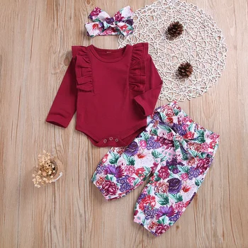 3Pcs Spring Baby Girl Fahion Flower Set Newborn Baby Girl Tops Romper Floral Pants Headband Outfits Set Clothes 0-18M M
3Pcs Spring Baby Girl Fahion Flower Set Newborn Baby Girl Tops Romper Floral Pants Headband Outfits Set Clothes 0-18M M