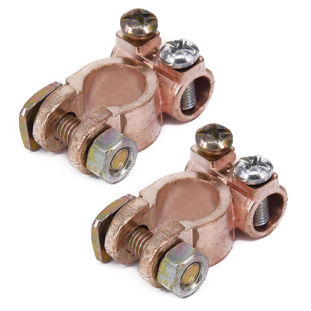 2 Pcs 12V Car Battery Terminals Clamps Pair Screw Connection Positive Negative Brass Cables Connectors Accessories
2 Pcs 12V Car Battery Terminals Clamps Pair Screw Connection Positive Negative Brass Cables Connectors Accessories