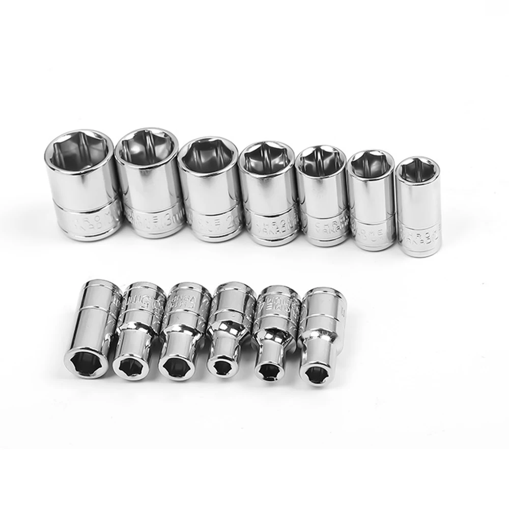 13pc 1/4 hex sleeve Crv metric mirror polished 4-14mm ratchet wrench socket repair tool kit hand tool sets
13pc 1/4 hex sleeve Crv metric mirror polished 4-14mm ratchet wrench socket repair tool kit hand tool sets