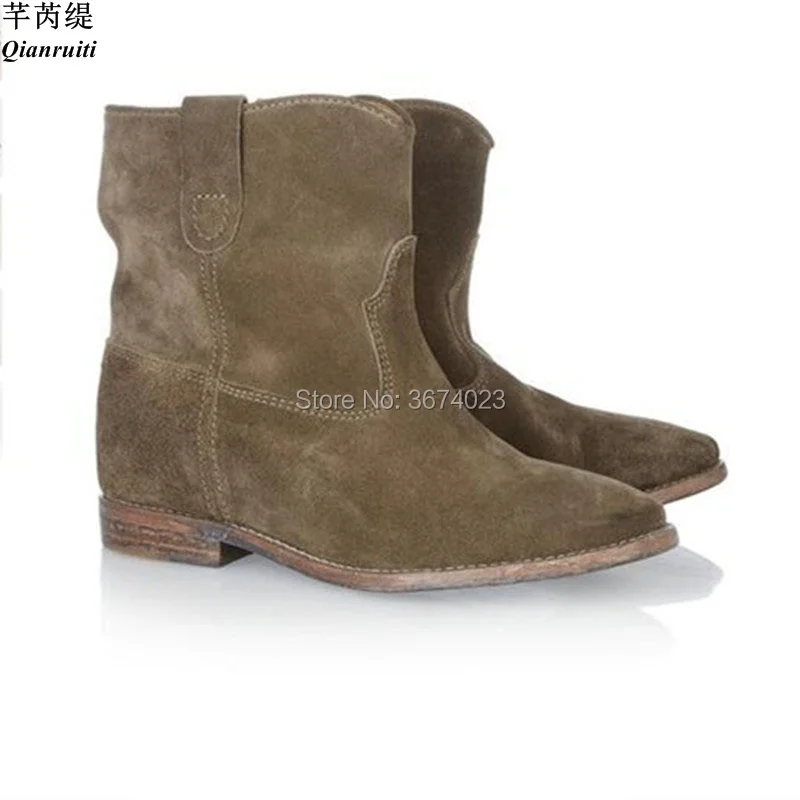 Qianruiti Distressed Ankle Boots Women Retro Style Crisi Suede Wedge Biker Boots Slip on Leather Motorcycle Booties Shoes Women
Qianruiti Distressed Ankle Boots Women Retro Style Crisi Suede Wedge Biker Boots Slip on Leather Motorcycle Booties Shoes Women
