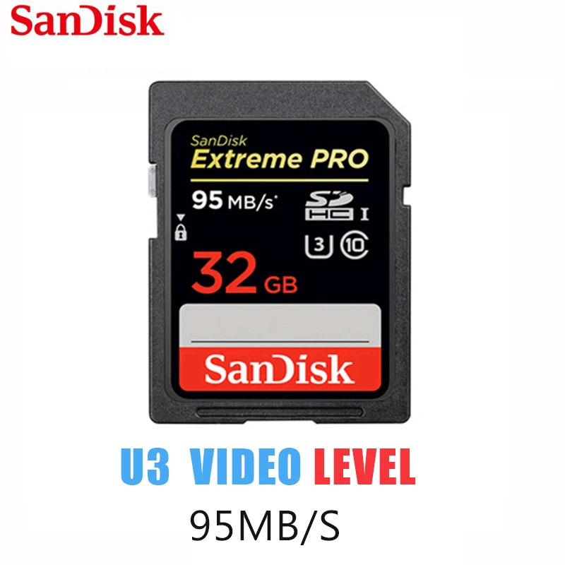 

SanDisk Original Extreme PRO SD card 64GB 32GB 16GB 128GB 256GB SDHC SDXC UHS-I High Speed Memory Card 633X Class 10 95MB/s