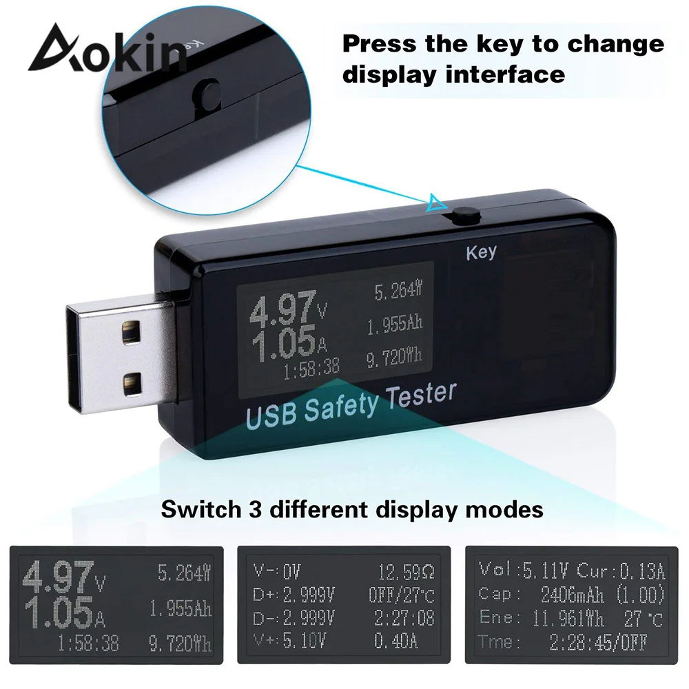 USB Digital Power Meter Tester Multimeter Current Voltage Monitor DC 5.1A 30V Amp Voltage Power Meter Test Speed of Charges
USB Digital Power Meter Tester Multimeter Current Voltage Monitor DC 5.1A 30V Amp Voltage Power Meter Test Speed of Charges