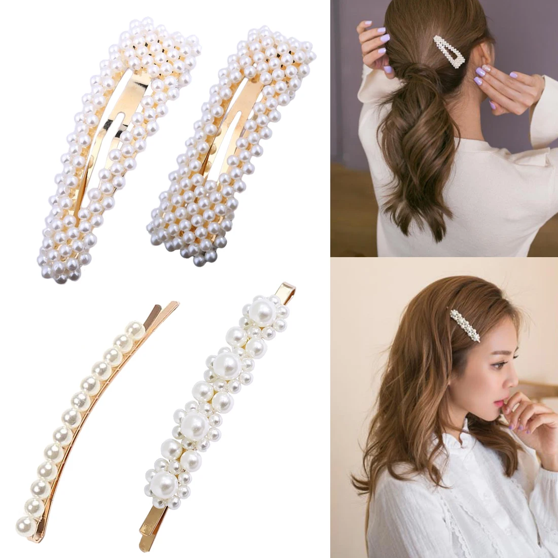 Pearl Sweet Hair Clips For Womens Hair Access Qires Head wear Girls Full Pearl Beautiful Hairpins Hair Ornament
Pearl Sweet Hair Clips For Womens Hair Access Qires Head wear Girls Full Pearl Beautiful Hairpins Hair Ornament
