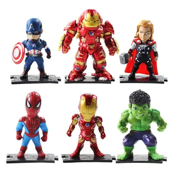 6pcs/lot The Avengers Q version Captain America Raytheon Batman Anti Hulk Green Hulk Spiderman Action Figure Toy Doll Kids gifts
6pcs/lot The Avengers Q version Captain America Raytheon Batman Anti Hulk Green Hulk Spiderman Action Figure Toy Doll Kids gifts