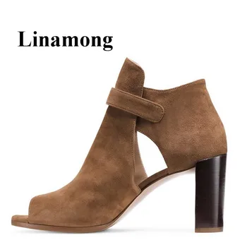 Fashion Flock Solid Chunky Heel Peep Toe Buckle Strap Spring And Autumn Europe Style Women Ankle Boots High Quality Normal Size
Fashion Flock Solid Chunky Heel Peep Toe Buckle Strap Spring And Autumn Europe Style Women Ankle Boots High Quality Normal Size