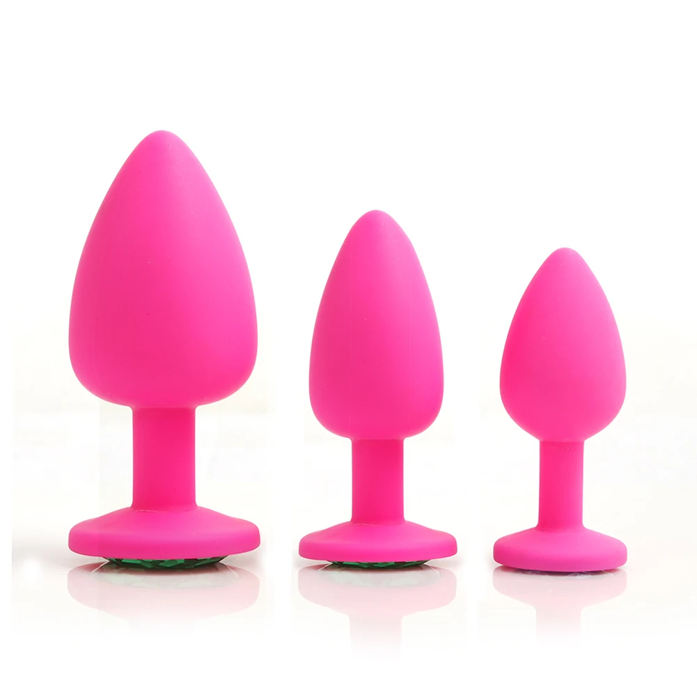3PCS silicone anal plug Random color butt plug suppository gem stimulation Anal Toys Sex Toys Products For Adults sex shop