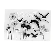 Dandelion pássaro claro selo de viagem do vintage transparentstamps flowercraft selos selo para diy scrapbooking decoração cartão ferramentas(China)