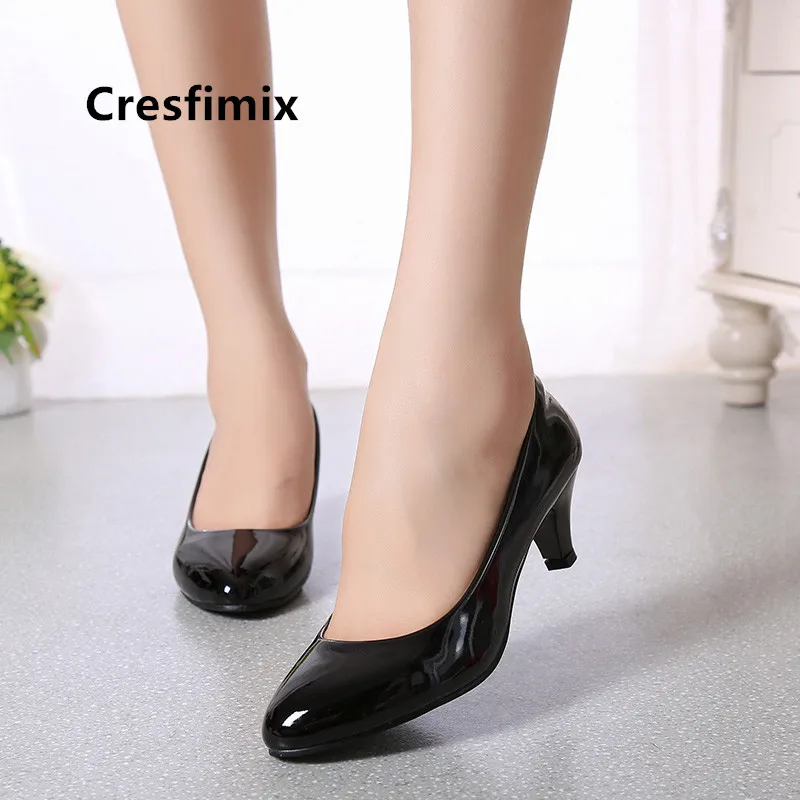 Cresfimix women cute round toe black pu leather high heel shoes classic white shoes lady fashion shoes mujer tacones altos a5338
Cresfimix women cute round toe black pu leather high heel shoes classic white shoes lady fashion shoes mujer tacones altos a5338