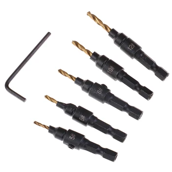 5pcs 5 Size HSS Screw Countersink Drill Bit Set Quick Change Hex Shank Countersink Drill Bits
5pcs 5 Size HSS Screw Countersink Drill Bit Set Quick Change Hex Shank Countersink Drill Bits