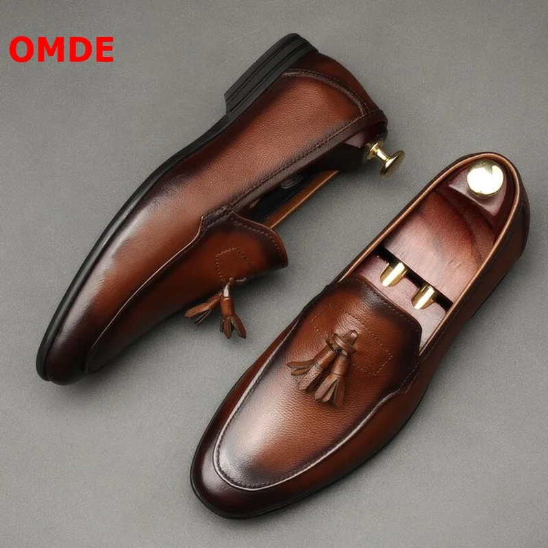 OMDE Italy Style Tassel Loafers Genuine Leather Slip On Men Dress Shoes Business Casual Shoes Handmade Men's Wedding Shoes
OMDE Italy Style Tassel Loafers Genuine Leather Slip On Men Dress Shoes Business Casual Shoes Handmade Men's Wedding Shoes