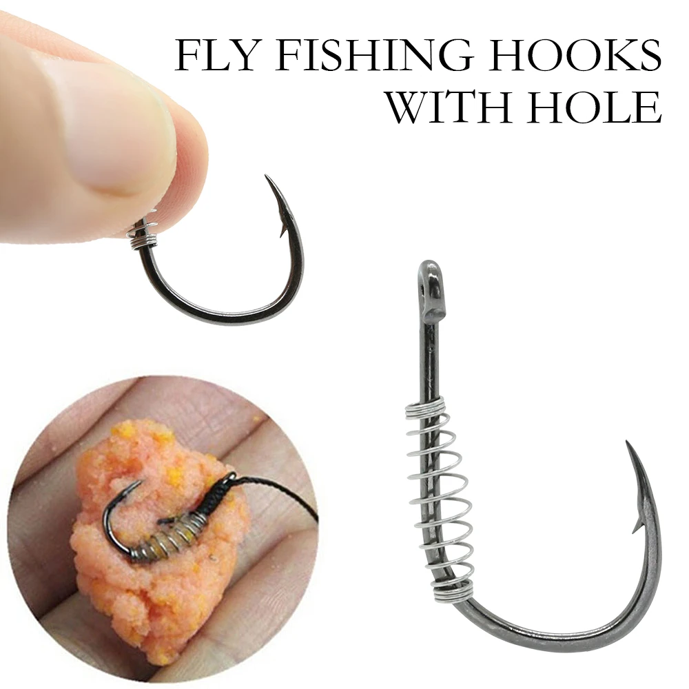 10Pcs/Lot Durable High Carbon Spring Barbed Swivel Fly Fishing Hooks with Hole for Fishing Tackle Accessories Outdoor Sports
10Pcs/Lot Durable High Carbon Spring Barbed Swivel Fly Fishing Hooks with Hole for Fishing Tackle Accessories Outdoor Sports