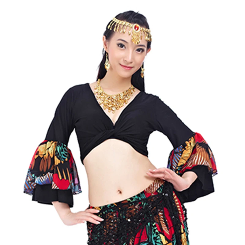 Tribal Belly Dance Performance Gypsy Choli Flare Sleeve Gypsy Costumes Women Dance Top for Bellydance
Tribal Belly Dance Performance Gypsy Choli Flare Sleeve Gypsy Costumes Women Dance Top for Bellydance