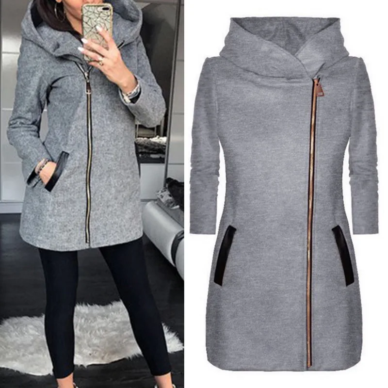 Laamei 2019 Spring Hooded Zipper Jacket Women High Collar Long Sleeve Coat Jacket Slim Outwear Outwear Coat Casual Hooded Hoodie
Laamei 2019 Spring Hooded Zipper Jacket Women High Collar Long Sleeve Coat Jacket Slim Outwear Outwear Coat Casual Hooded Hoodie