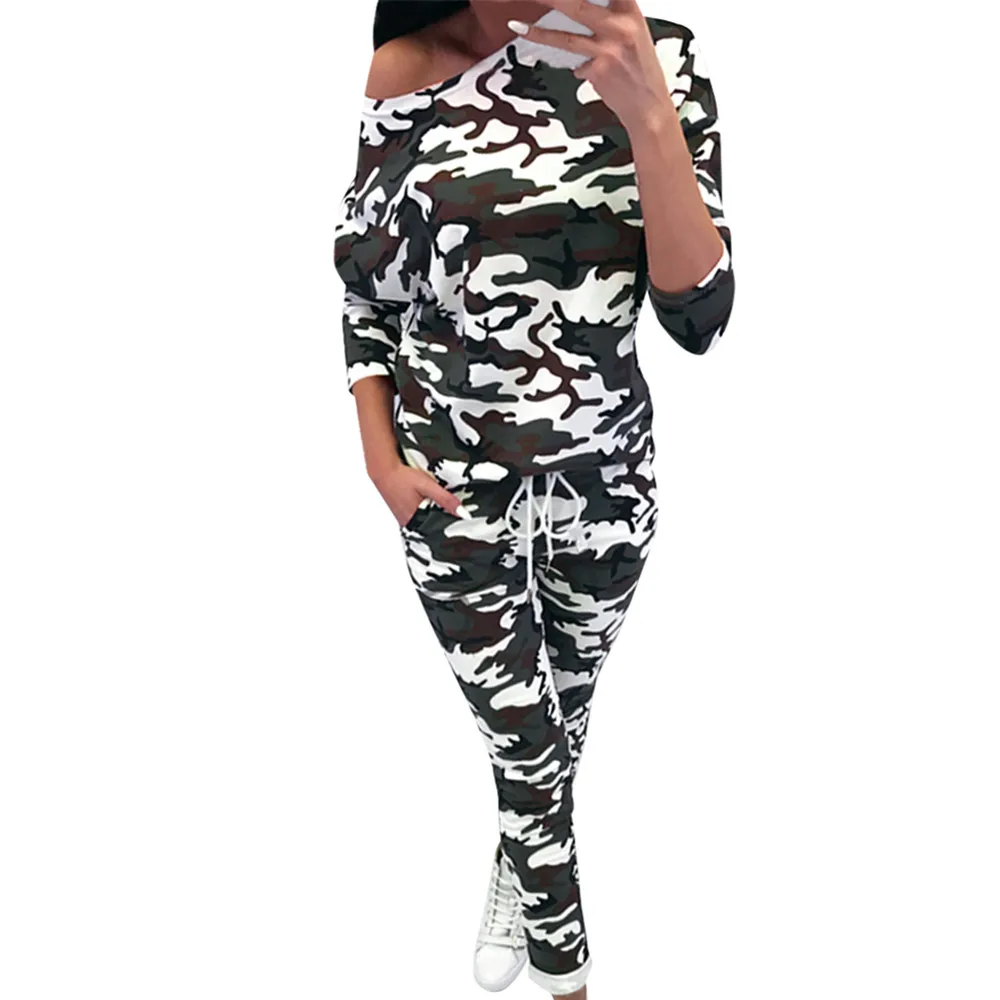 JAYCOSIN Women Set Clothes Sexy Camouflage Two Piece Set Slash Neck Top And Pants Tracksuit For Women Matching Sets Autumn 2019
JAYCOSIN Women Set Clothes Sexy Camouflage Two Piece Set Slash Neck Top And Pants Tracksuit For Women Matching Sets Autumn 2019