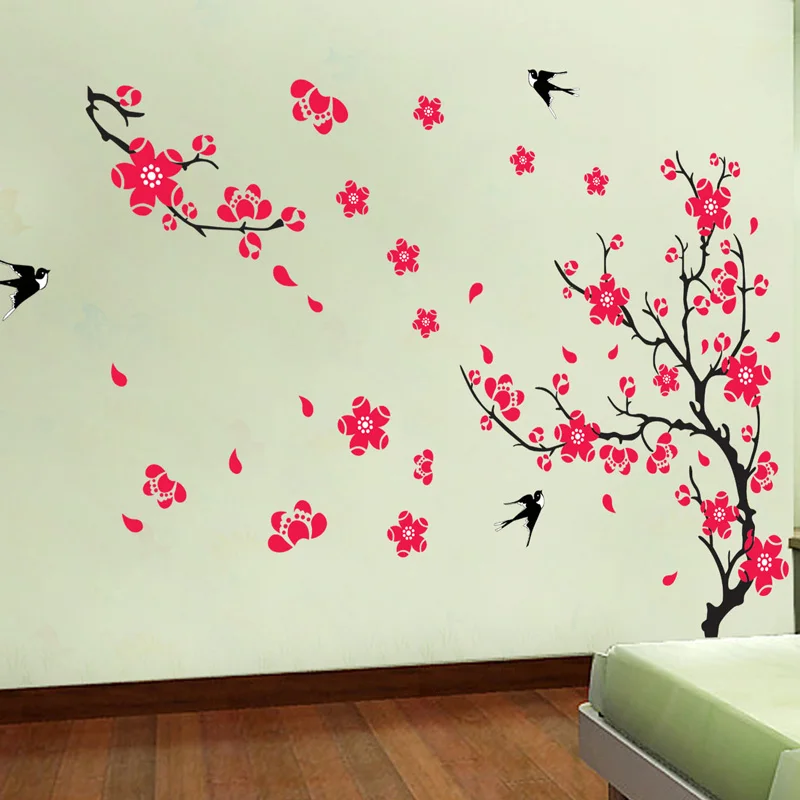 Plum Blossom Swallow Wall sticker for living room sofa/TV background decoration Decals Mural Art Flower Stickers on the wall
Plum Blossom Swallow Wall sticker for living room sofa/TV background decoration Decals Mural Art Flower Stickers on the wall