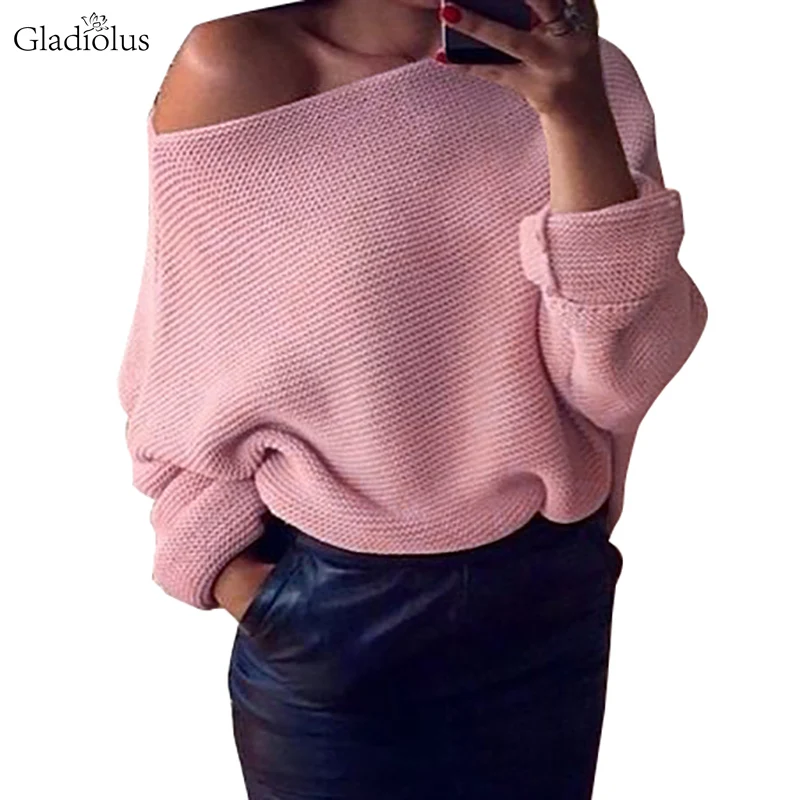Gladiolus 2018 One Shoulder Sexy Women Autumn Winter Sweater Long Sleeve Loose Casual knitted Pullover Jumper Sweater Women Tops
Gladiolus 2018 One Shoulder Sexy Women Autumn Winter Sweater Long Sleeve Loose Casual knitted Pullover Jumper Sweater Women Tops