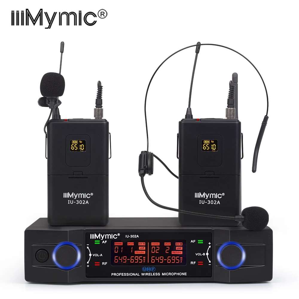 IU-302A Professional UHF 600-700MHz Dual Channel 2 Bodypack+2 Lapel + 2 Headset Wireless Microphone Mic System for DJ Karaoke
IU-302A Professional UHF 600-700MHz Dual Channel 2 Bodypack+2 Lapel + 2 Headset Wireless Microphone Mic System for DJ Karaoke
