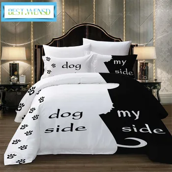BEST.WENSD cat side my side bedding 3pc/set Duvet cover set+pillow case white black bedding set queen king bed set -no bed sheet
BEST.WENSD cat side my side bedding 3pc/set Duvet cover set+pillow case white black bedding set queen king bed set -no bed sheet